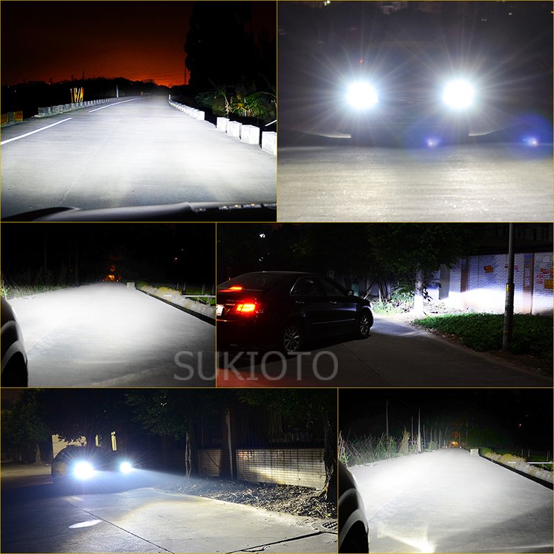 1 Set SUKIOTO GENUINE H15 LED Bulbs Canbus No Error 72W Car LED Lamp for Audi Mercedes Benz VW Golf DRL Daytime Running Lights