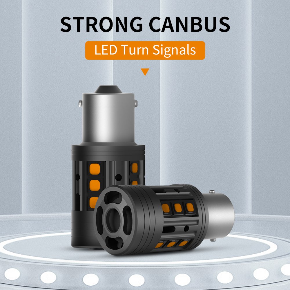 S4 No Hyper Flash 28W 2800LM BAU15S 3156 7440 Fan Amber 1156 Canbus Waterproof Turn Signals Led Bulb