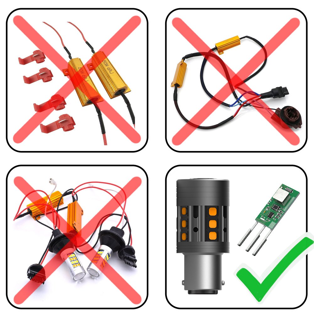 S4 No Hyper Flash 28W 2800LM BAU15S 3156 7440 Fan Amber 1156 Canbus Waterproof Turn Signals Led Bulb