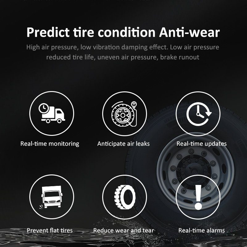 Factory High Quality Outlet 10 Wheels Truck Trailer Bus Solar Wireless Digital Tire Pressure Sensor System Gauge Monitor Tpms