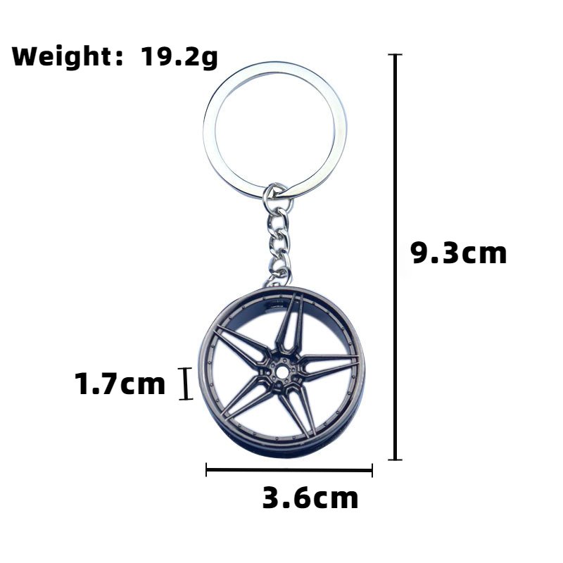 Wholesale Creative Vintage Car Wheel Key Holder Turbo Metal Light Keychain Custom Laser Logo Hot Sale Alloy Hot Wheels Keyring