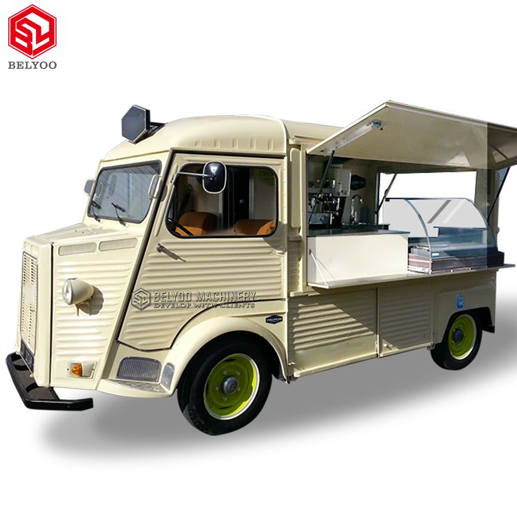 Vintage Electric Food Truck Mobile Ice Cream Truck for Sale Hot Dog Stand Mobile Restaurant Kitchen Van Electric Coffee Cart