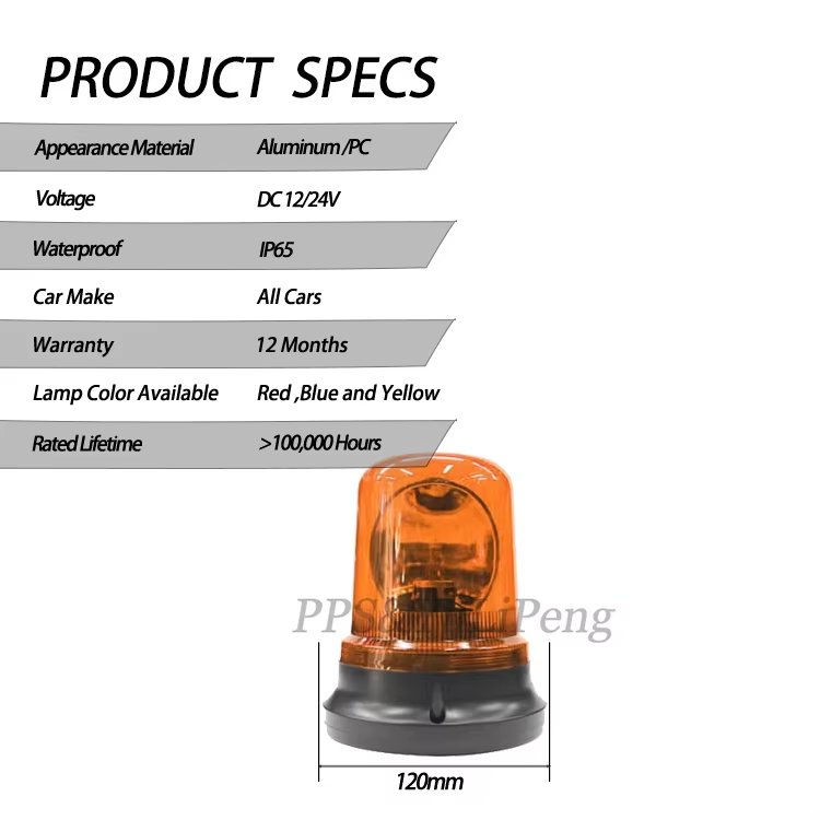 Cheap Warning Safety Rotating Beacon Light with Magnetic Straight Cord for Vehicle Forklift Truck Tractor Golf Carts UTV Car Bus