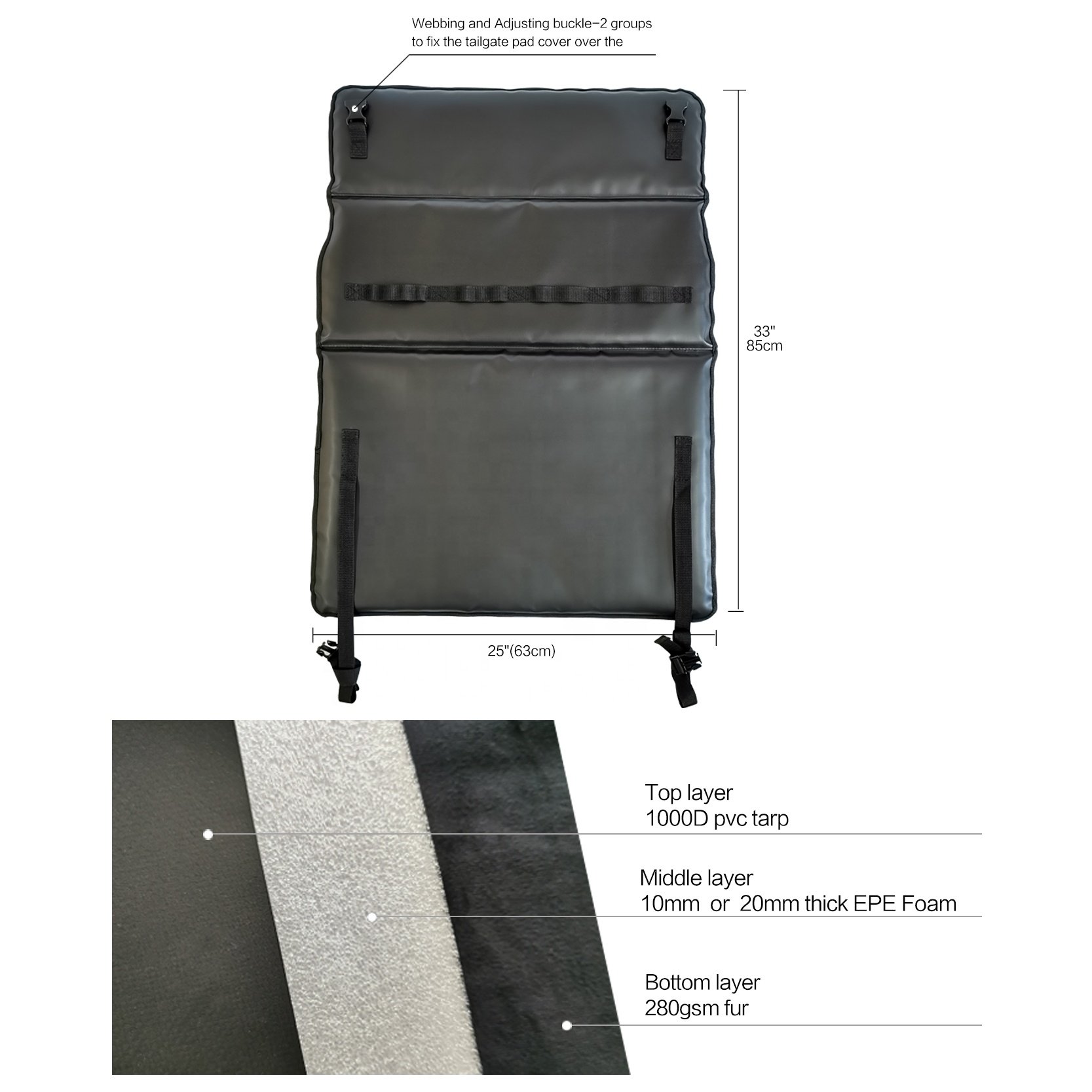 Factory Pickup Exterior Accessories for Bike Truck Shuttle & Tailgate Durable Tailgate Pad