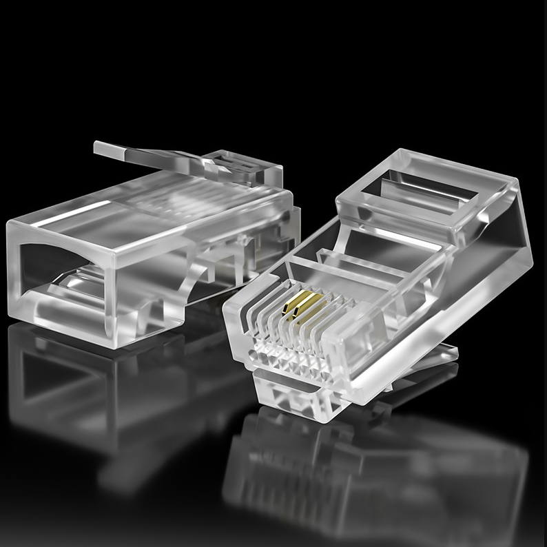 EXW High Quality Unshielded 2-core Cat5e 8P2C BUS Plug Crystal Head RJ11 Connector