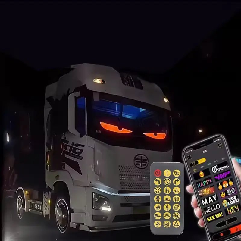 2pcs LED Matrix Pixel Panel DIY RGB Custom Animation Programmable Car Truck Advertising Logo Light App Control Devil Eye Lamp