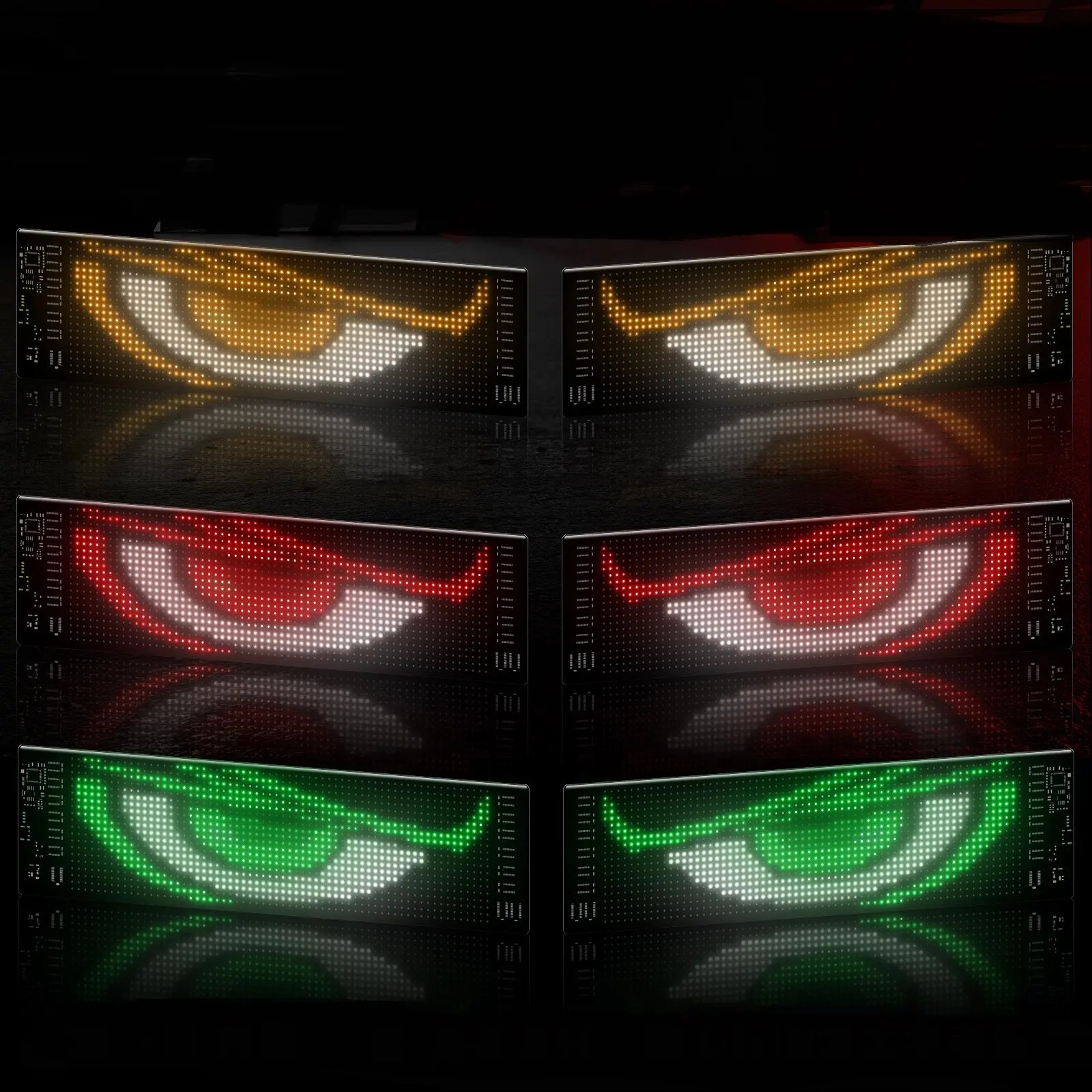 2pcs LED Matrix Pixel Panel DIY RGB Custom Animation Programmable Car Truck Advertising Logo Light App Control Devil Eye Lamp