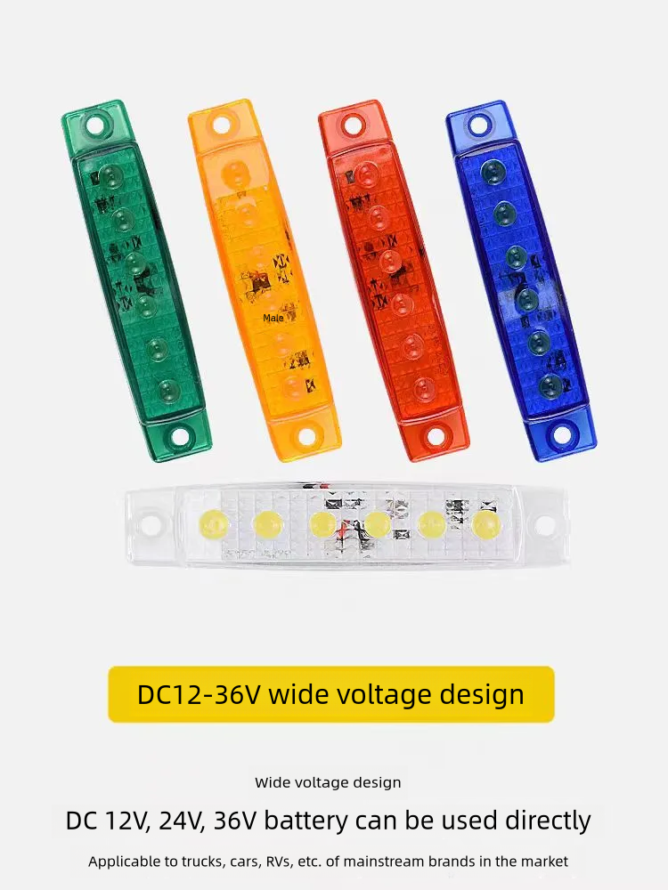 LEDs Truck Trailer Lorry Bus Car Side Light Indicator Warning Lamp Rear Tail Brake Bulb Turn Signal Lamp