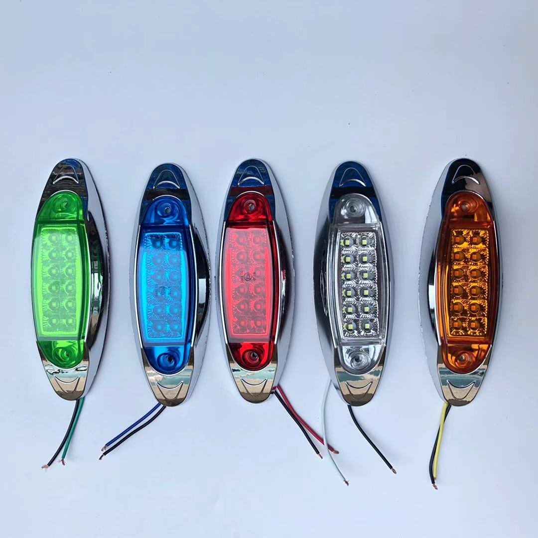 LED Side Lamp Bus Side Marker Lamp 12V-24v Black or Chrome for Truck Trailer Lorry 169*56mm WJC-Z-005