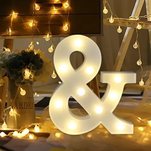 Factory Price 26 English Alphabet Arabic Number Led Letter Light Custom Marquee Letters for Wedding Bedroom Party Decoration