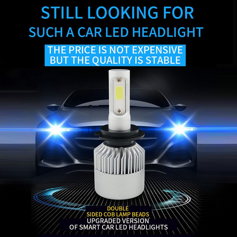 S2 H4Dual Light Car LED Headlights 60W 6000K White Light Car Headlights H7H1H390059006 LED Front Headlights Fog Lights