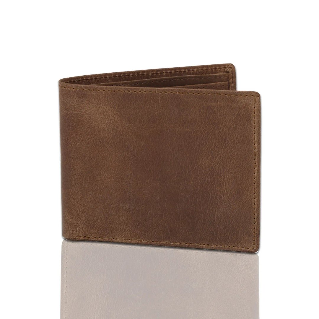 Wholesale High Quality Genuine Leather Slim Wallet for Men and Women Business Card and Credit Card Holder Without Zipper