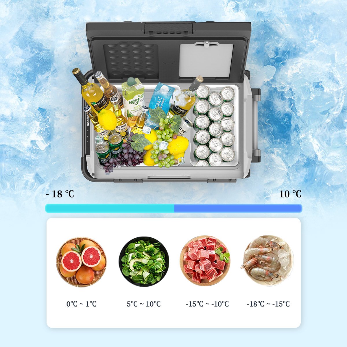 Alpicool ZGW41 Portable Electronic Control Cooler Camping Car Fridges 12V Dual Use Freezer AC DC Refrigerator