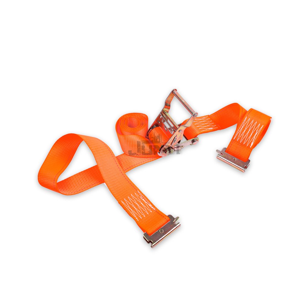 Orange E-track Ratchet Strap 2" X 15' Tie Down Strap with E Fitting Hooks Work Load Limit Is 1466 Lbs. for Transport Truck