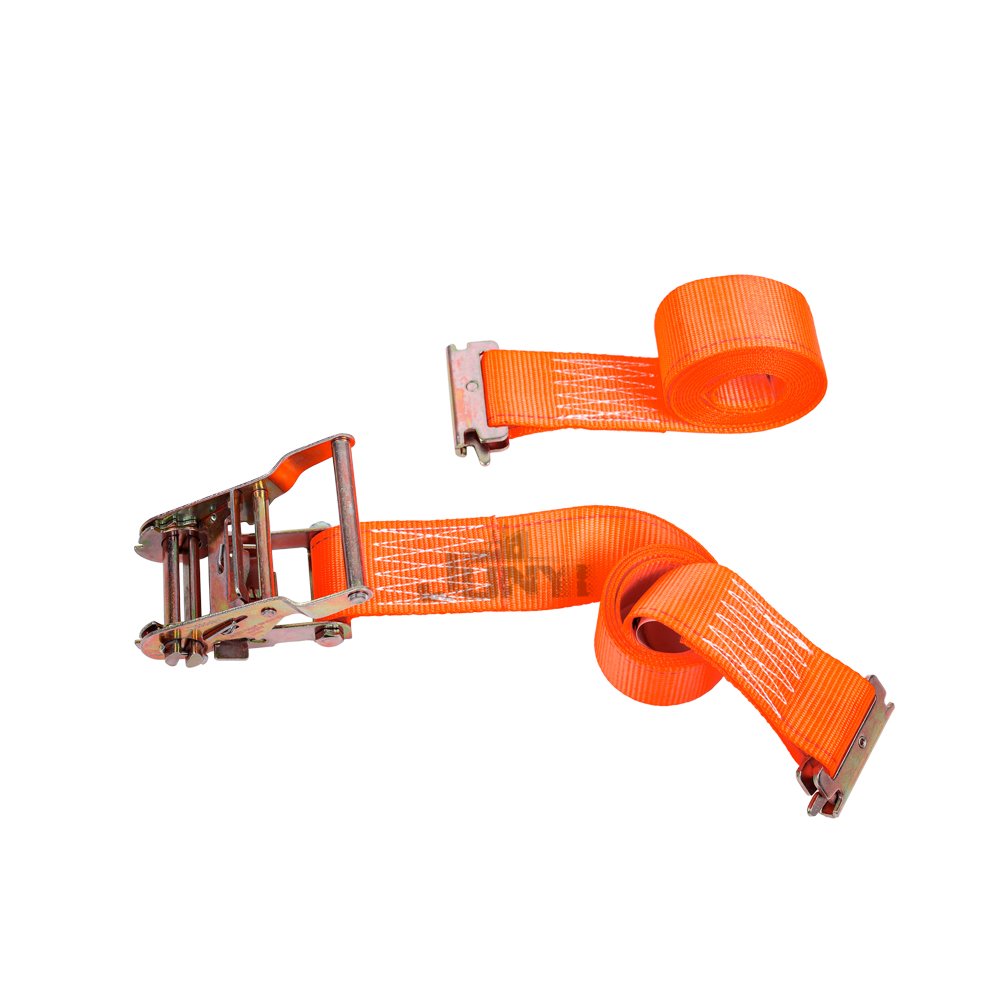 Orange E-track Ratchet Strap 2" X 15' Tie Down Strap with E Fitting Hooks Work Load Limit Is 1466 Lbs. for Transport Truck