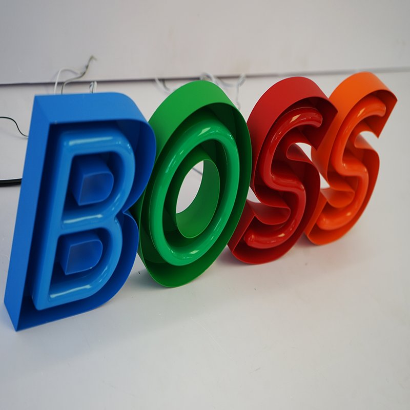 Customization Acrylic Embossed Metal 3D Letters Neon Light Effect Company Bar Storefront Business Personalized Sign