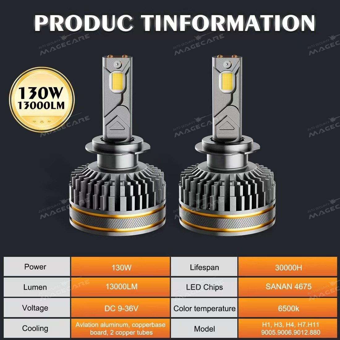 N6 30000lm 4675 Chip Car Led Headlight Light Bulb Headlamp for Car Ip67 H4 H11 9005 Hb3 881 with CANBUS Auto Lighting System
