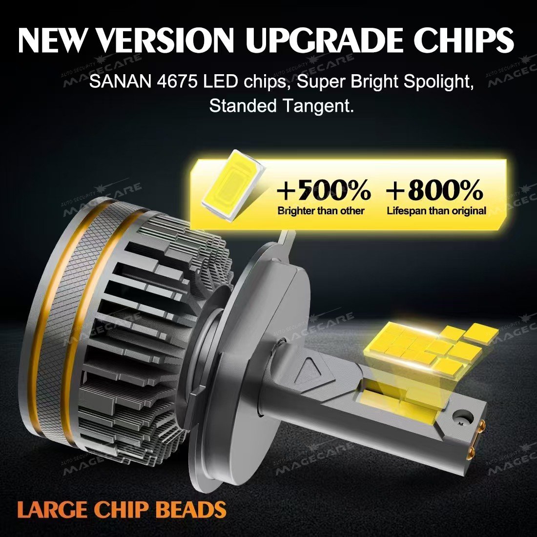N6 30000lm 4675 Chip Car Led Headlight Light Bulb Headlamp for Car Ip67 H4 H11 9005 Hb3 881 with CANBUS Auto Lighting System