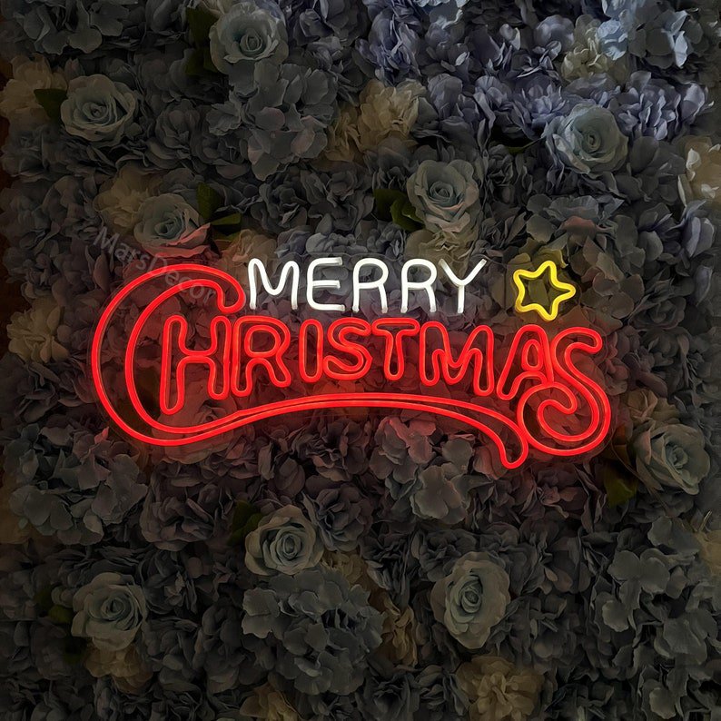 Custom 2024 New Christmas Party Wedding Decorative Bowknot Pattern Acrylic Led Neon Light up Sign
