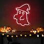 Ghost Neon Signs Halloween Celebration and Spooky Decor with the Cute Ghost Hat for Homes Bars Signs Themed Events Paty Decora
