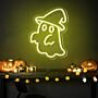 Ghost Neon Signs Halloween Celebration and Spooky Decor with the Cute Ghost Hat for Homes Bars Signs Themed Events Paty Decora