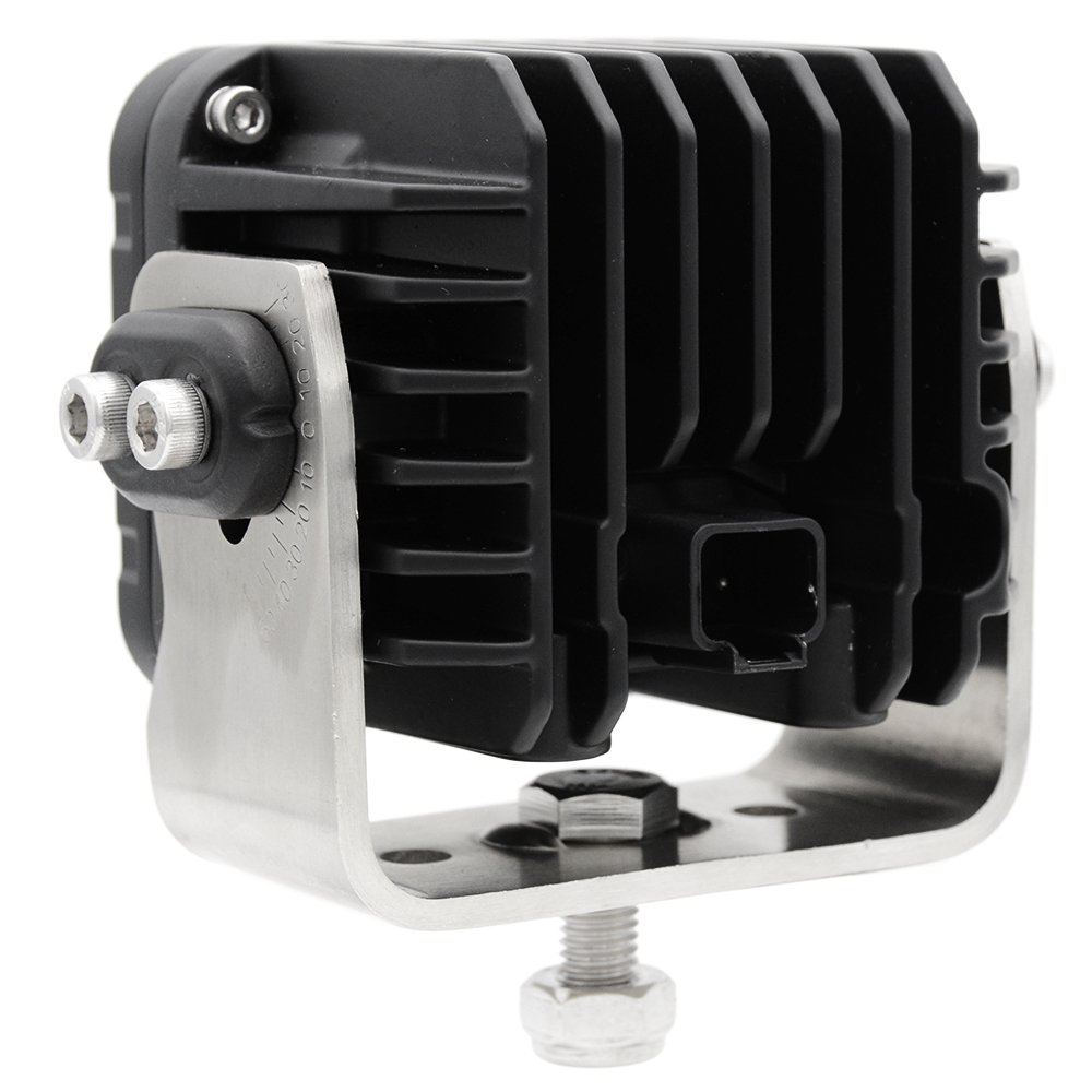 Factory Price Stainless Steel Mount Diecast Aluminum Heavy Duty Square 50W Offroad Tractor Bus Train Led Work Lighting