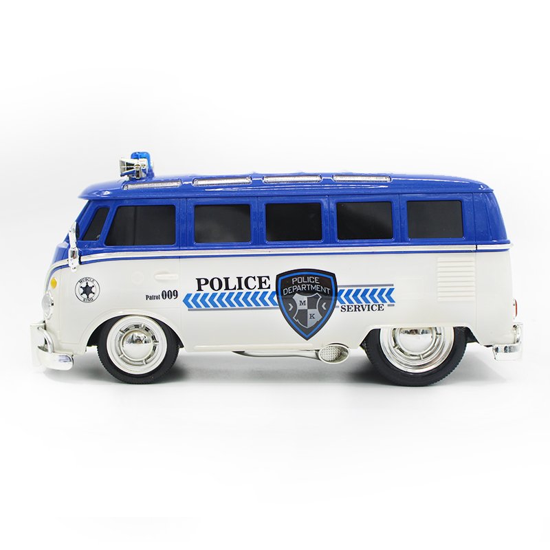 HS 1 16 Scale 2.4G 6 Channel Remote Control Police Electronic RC Car Toy Buses Model for Kids With USB
