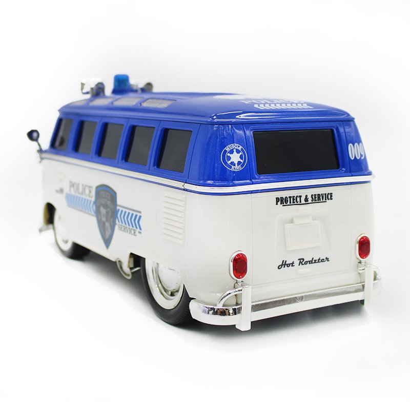 HS 1 16 Scale 2.4G 6 Channel Remote Control Police Electronic RC Car Toy Buses Model for Kids With USB