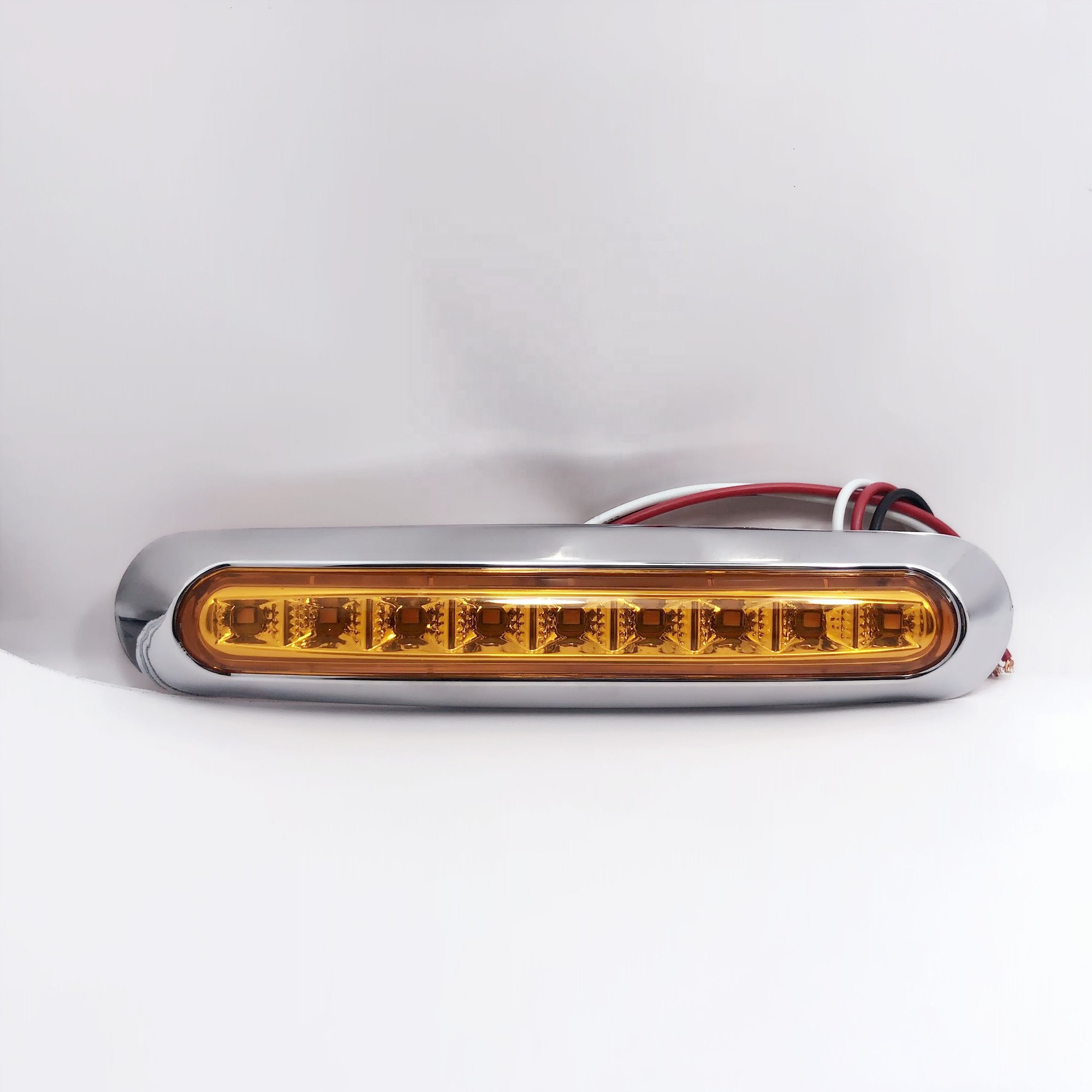 NEW Led Side Marker Lights with Chrome Bezel Fit Freightliner Truck Trailer Tractor Bus