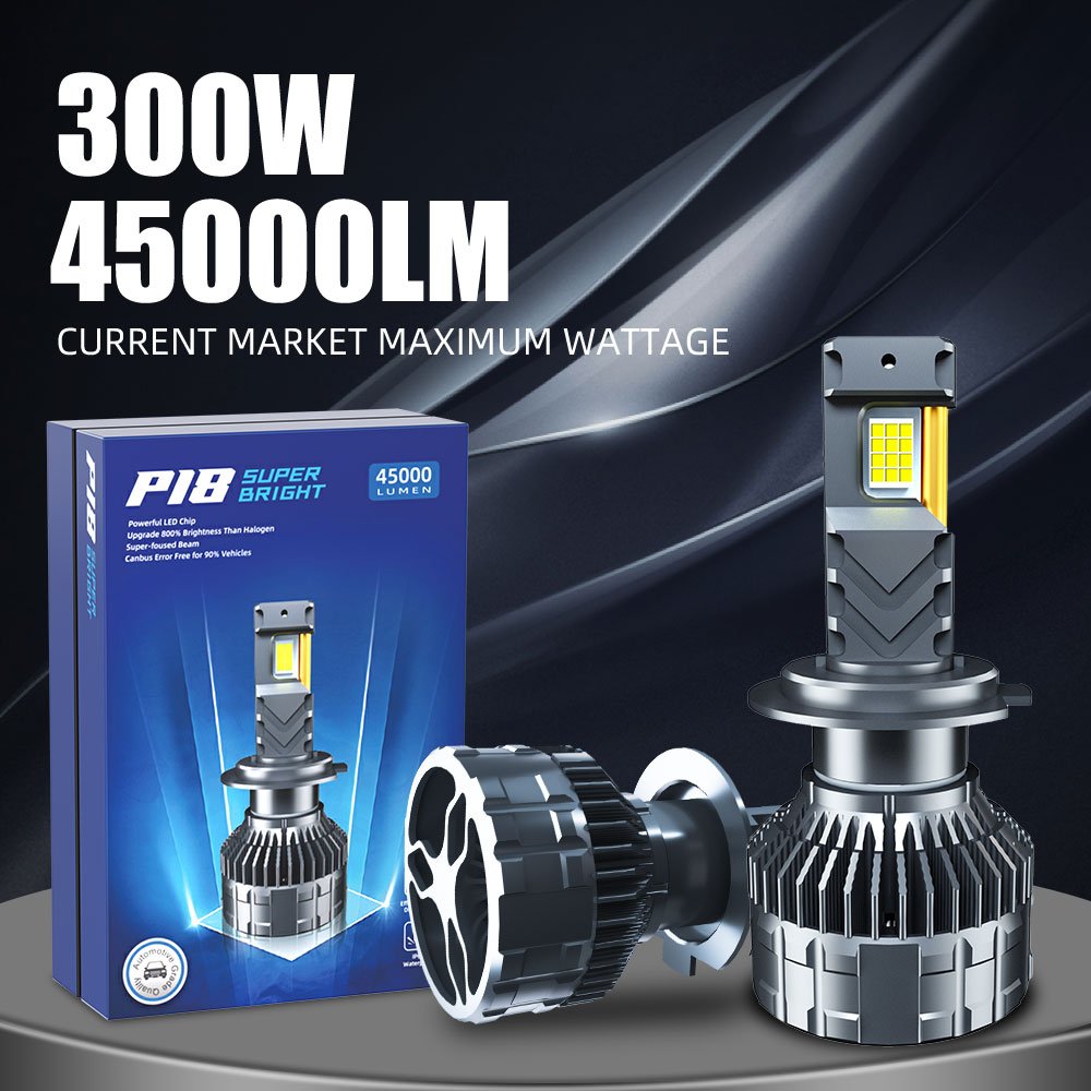POPNOW 2023 Hot Sale Car Led Headlight P18 High Power 300W 45000LM Canbus Error Free H11 H4 H7 9006 9005 Car LED Headlights