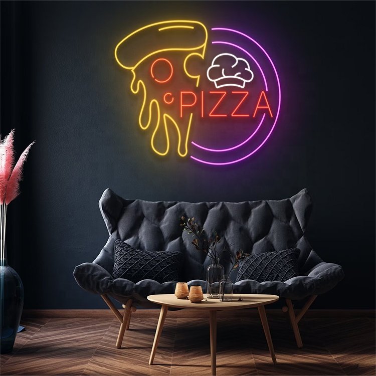 Best Promotional LED Neon Sign Light Food Pizza Shop Store Business logo Design Led for Wall Decoration