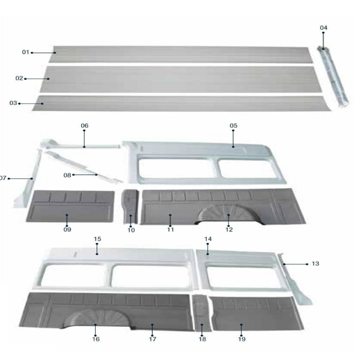 CHRYSLER INTERIOR TRIM SET (Wholesale Product) *ABS Plastic Parts for Buses Campers Coaches Caravanes Commercial Vehicles**