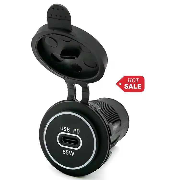 New 65W Single Port TYPE C PD Adapter USB Socket Car Charger for Car Marine