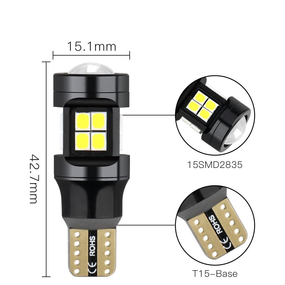 Kunde CAN-bus LED T15 15SMD 2835 Led T15 W16W Led Reverse Light Bulb Led Backup Parking Light Car Lamp Bulbs T15 Led