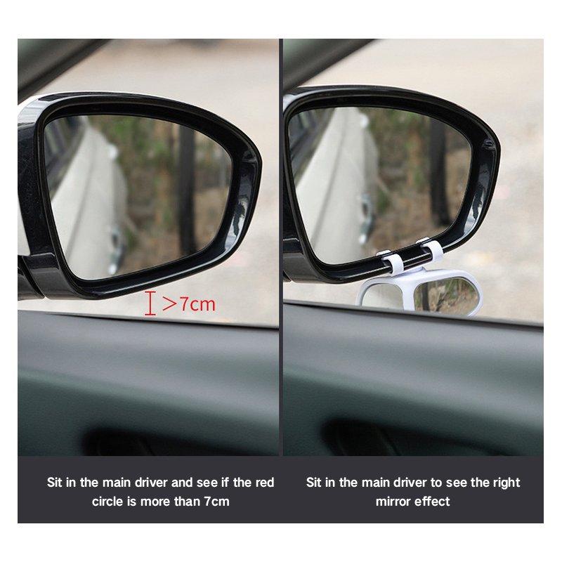 Car Reversing Small Round Mirror Front and Rear Wheels Double-sided Auxiliary Rearview Mirror 360-degree Blind Area