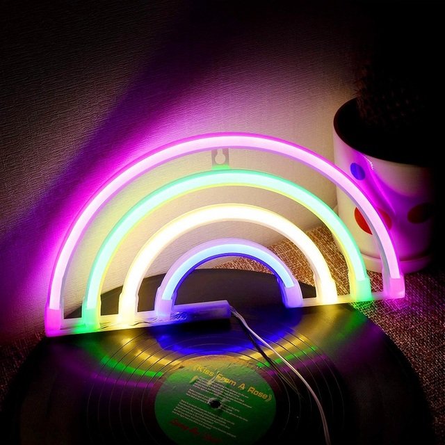 LED Home Neon Light Sign Shaped Sign Neon Fulmination Light USB Decorative Lamp Wall Decor for Kids Baby Room Neon Light Words