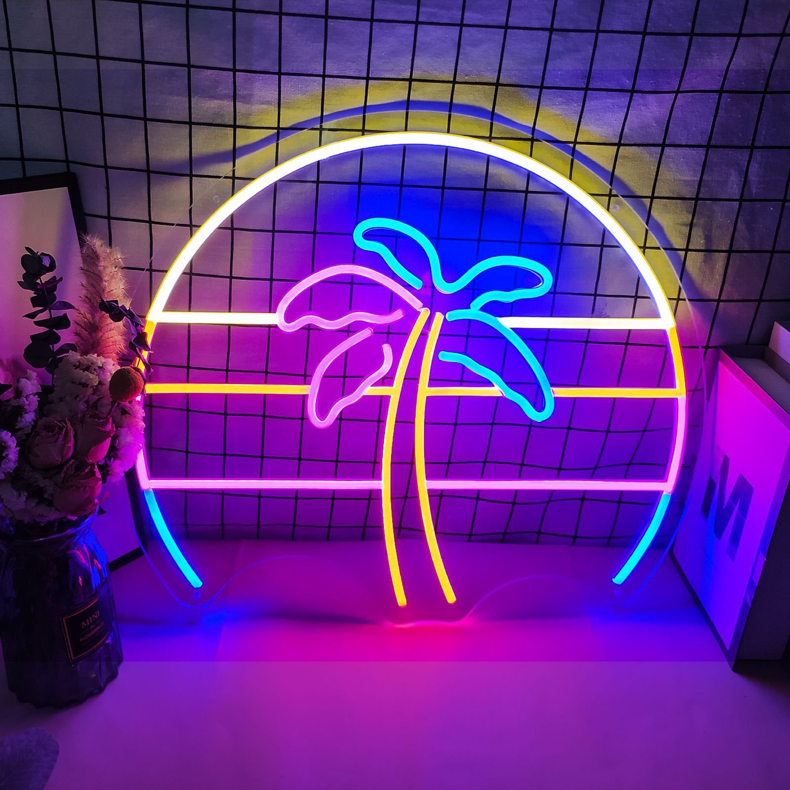 LED Home Neon Light Sign Shaped Sign Neon Fulmination Light USB Decorative Lamp Wall Decor for Kids Baby Room Neon Light Words