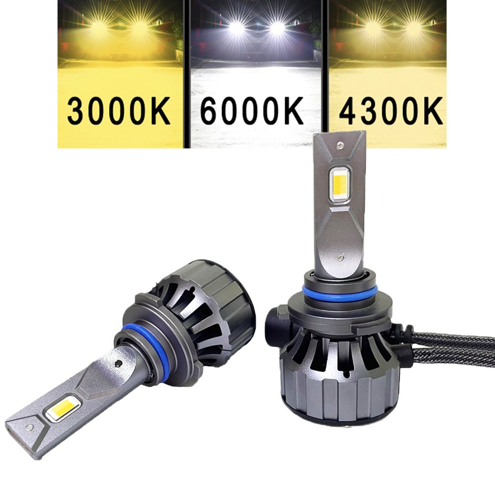 YIDI Y9C 3 Color Led High Brightness Led H7,100W 14000LM H11 9005 H4 Latest Tricolor Car Led Headlight Bulb 3000K 4300K 6500K