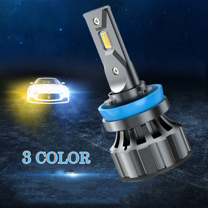 YIDI Y9C 3 Color Led High Brightness Led H7,100W 14000LM H11 9005 H4 Latest Tricolor Car Led Headlight Bulb 3000K 4300K 6500K