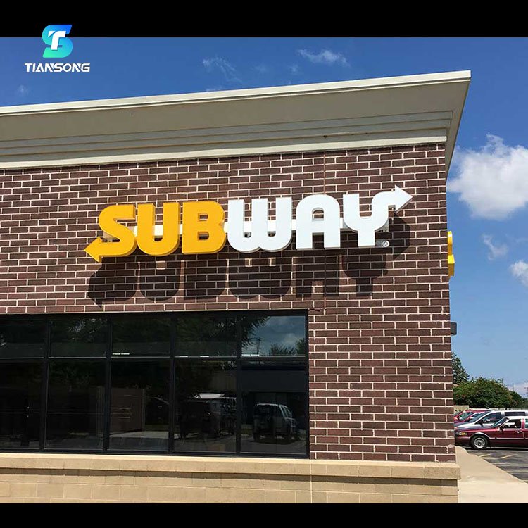High Quality Outdoor Front Lit Led Shop Logo Channel Letter Custom 3D Metal Wall-mounted Light up Business Letter Sign