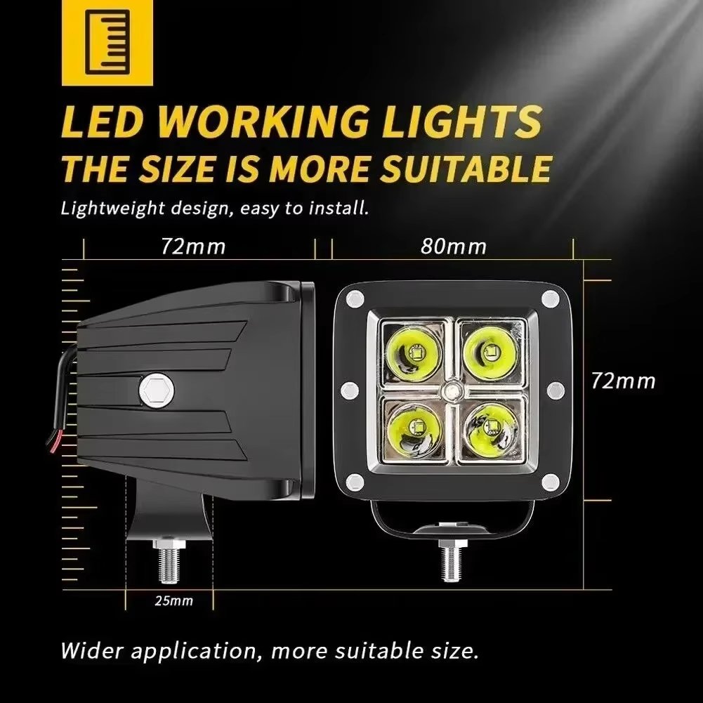 Jeep & ATV Auto Lighting System 30W 12v 24v Offroad Work Light LED Spotlight and Fog Lamp for SUV Truck Tractor Driving