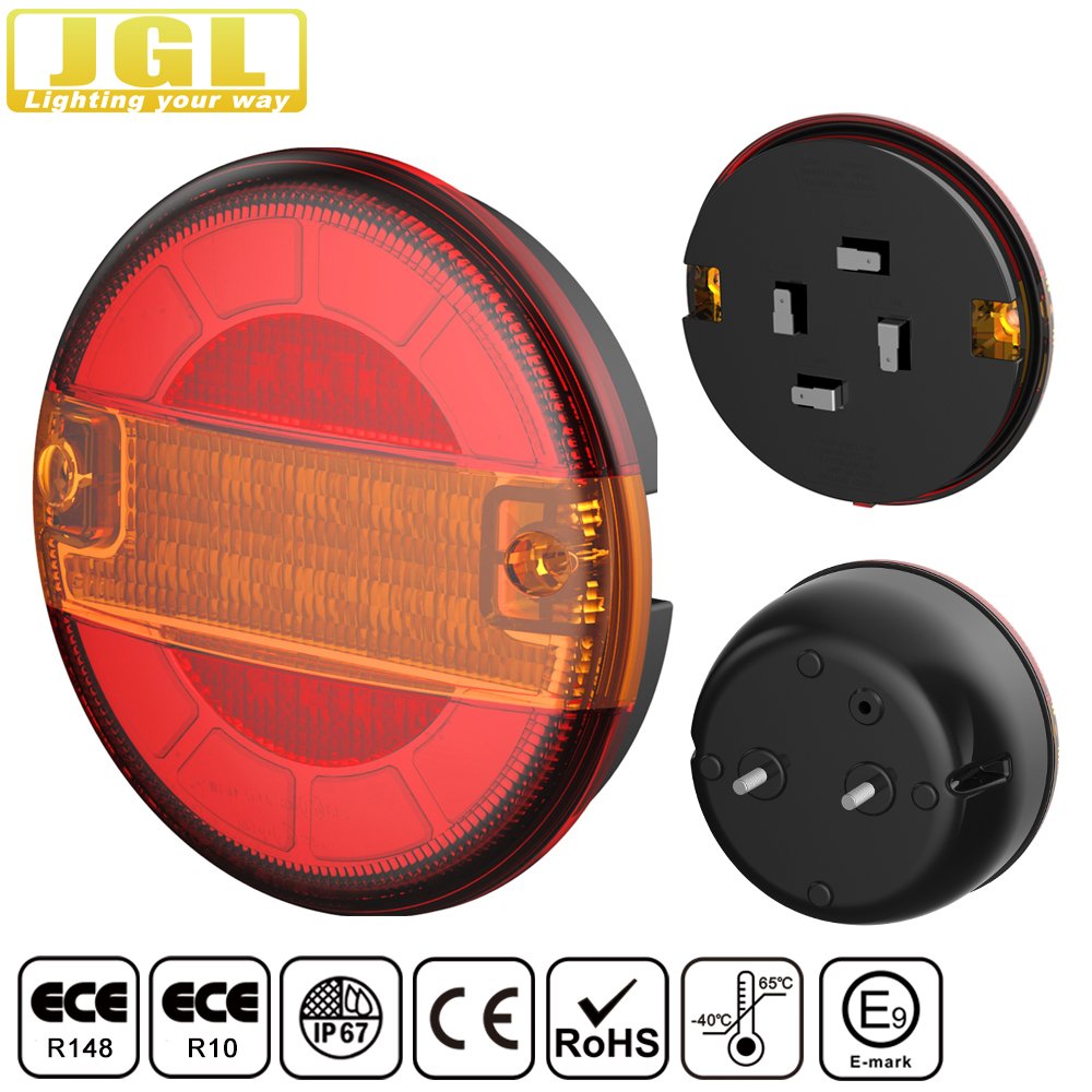 Hamburger 5.5 Inch Round LED Tail Lights 12v 24V Led Rear Lamp for Truck Vehicle Turn Indicator With E-mark