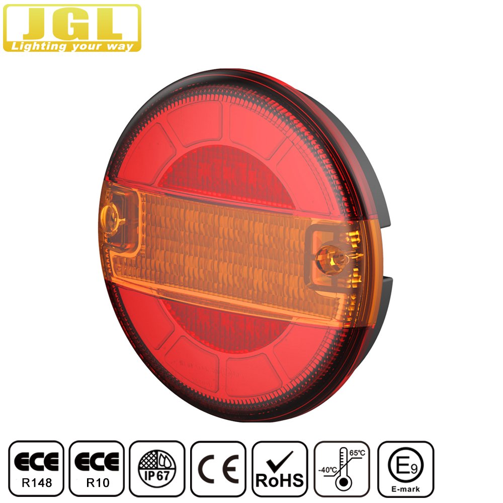 Hamburger 5.5 Inch Round LED Tail Lights 12v 24V Led Rear Lamp for Truck Vehicle Turn Indicator With E-mark