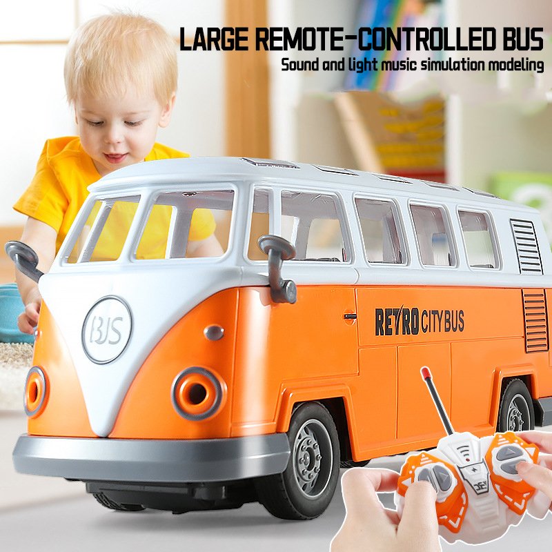 City Bus Remote Control Car 4 Channel 2.4g Rc Toy Bus Model Plastic Electric With Light RC Bus