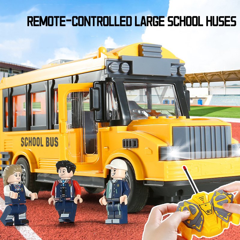 City Bus Remote Control Car 4 Channel 2.4g Rc Toy Bus Model Plastic Electric With Light RC Bus