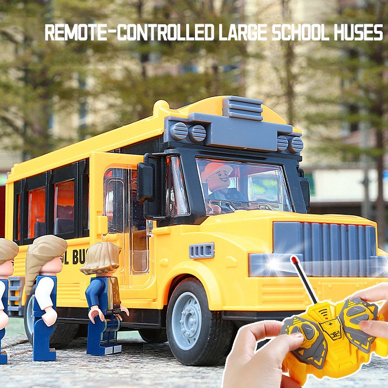 City Bus Remote Control Car 4 Channel 2.4g Rc Toy Bus Model Plastic Electric With Light RC Bus