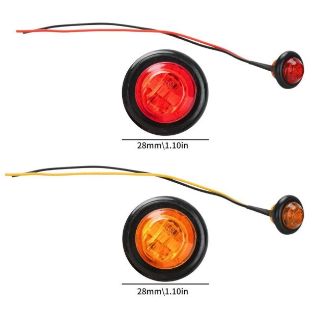 12V 24V Hot Sale Colorful 3/4 Inch Marker Light LED Side Positioning Lights for Bus Truck Trailer Lorry 3/4'' Sidelights