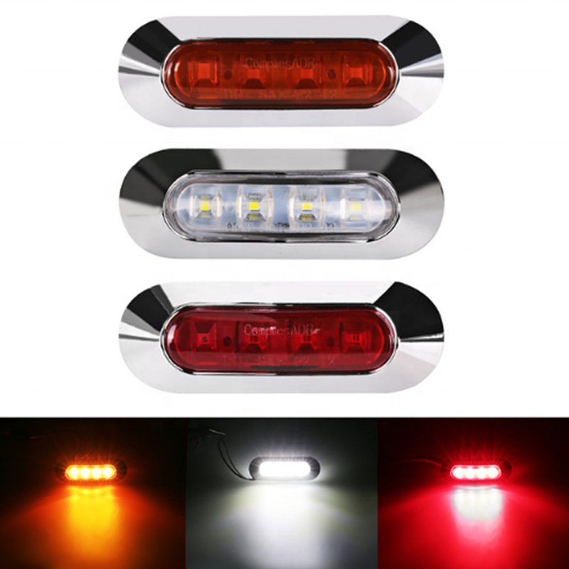 DC12V-24V 4 LED Side Marker Indicator Light Tail Clearance Lamp Lights for Auto Car Bus Lorry TrailerTruck Accessories
