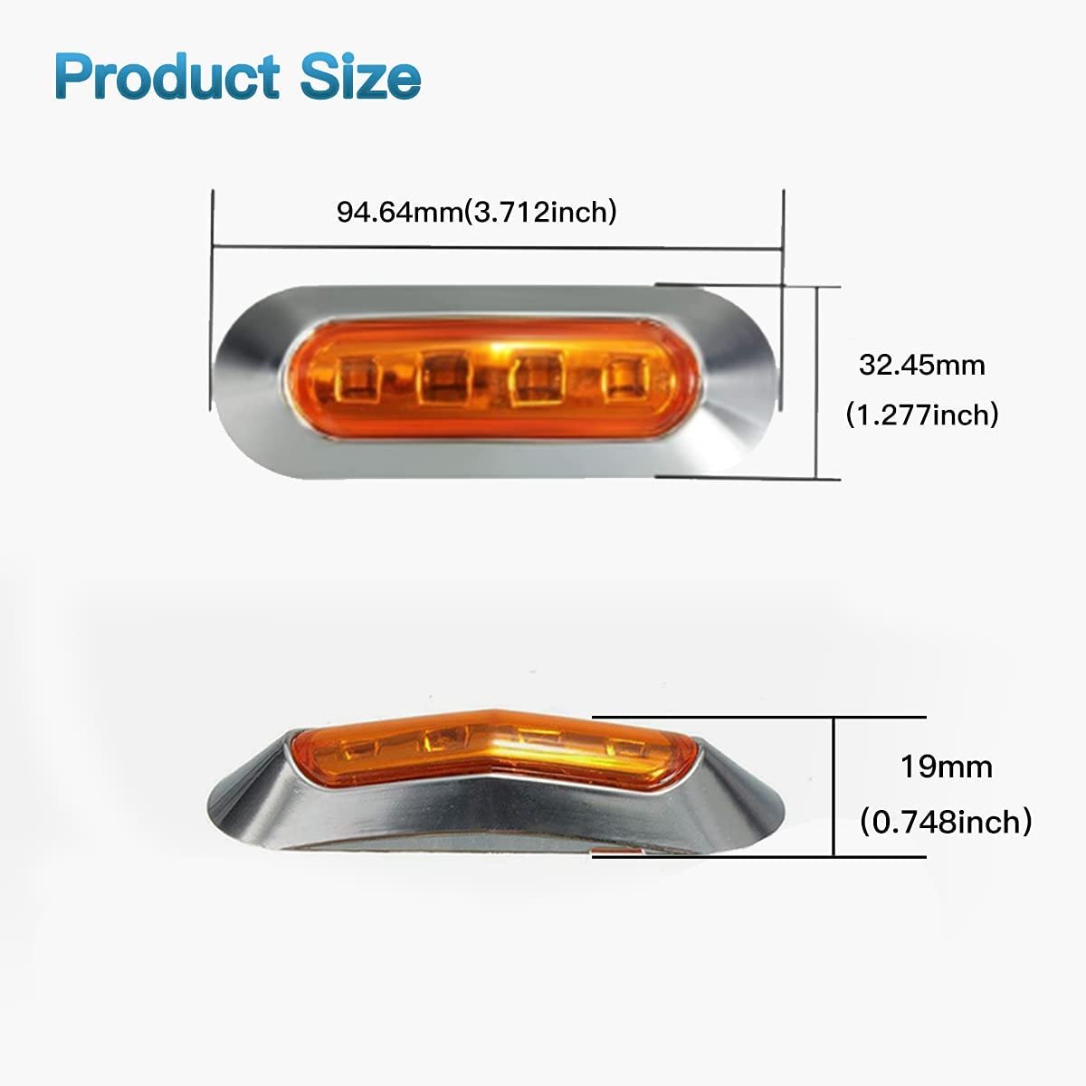 DC12V-24V 4 LED Side Marker Indicator Light Tail Clearance Lamp Lights for Auto Car Bus Lorry TrailerTruck Accessories