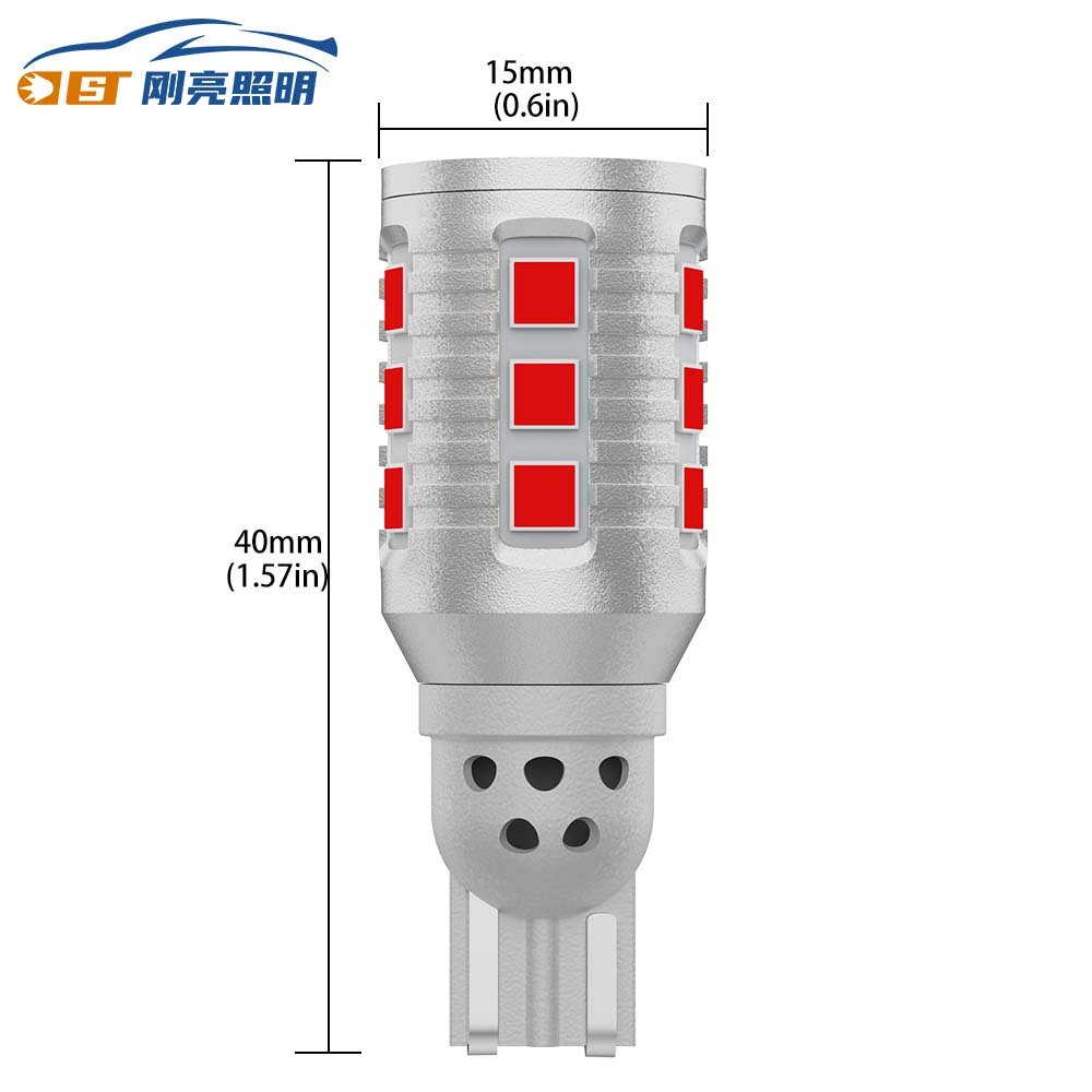 2023 New Model Patented Product Canbus 7w 12v720lm 6000k 0.55A Red Color W16W T15 LED for Auto Lighting System